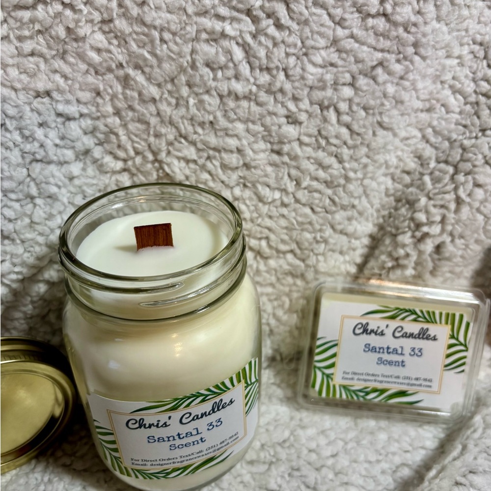 18oz Le Labo Santal 33 Scent Wood Wick Candle/Melts Bundle (type) - Picture 2 of 8
